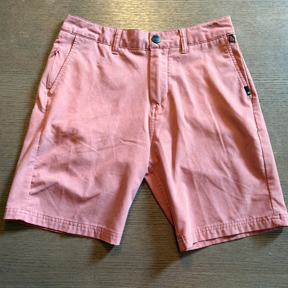 Quiksilver Mens Amphibian Walk Shorts Pink Heather Hybrid Water Shorts Size 28